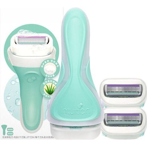 Compatible avec les recharges de rasoir pour femmes Schick Intuition Sensitive Skin à la vitamine E et à l'aloe vera, 1 paquet (2 unités) (1/5)