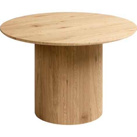 Mesa minimalista con tablero redondo ⌀ 120 cm marrón claro Sheho