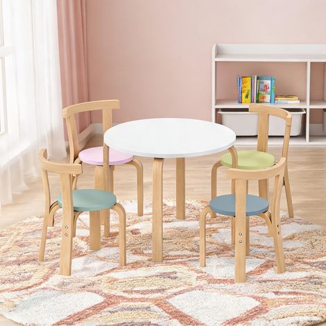 Lot de 5 meubles enfant en bois massif multicolore 60 x 60 cm (1/5)