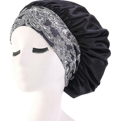 Satin-Haarkappe – sportlicher Look und bequemer Tragekomfort – Schwarz (1/4)
