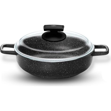 Tegame con Coperchio in Vetro Antiaderente 2 Manici Ø24 cm Olympia Hard Cook (1/5)