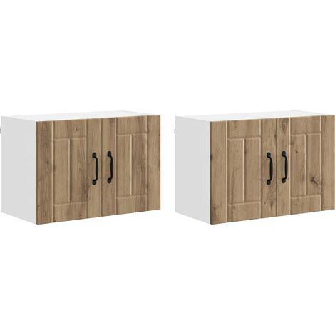 Küchenwandschränke mit Tür 2 pcs Artisan-Eiche 60 x 31 x 40 cm vidaXL