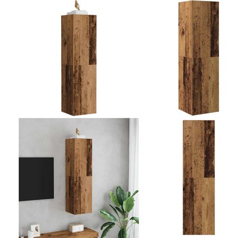vidaXL Meuble TV vieux bois 30,5x30x110 cm bois d'ingénierie (1/5)