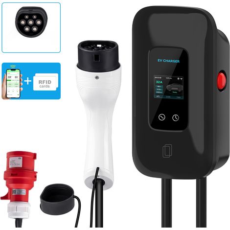 Chargeur mural triphasé 11 kW avec prise CEE pour l'alimentation électrique (1/5)