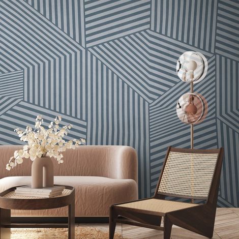 A.S. Creation Livingwalls Fototapete The Wall III 398921 Eine Rolle Ein Motiv 371 x 280 cm Blau Grau (1/4)