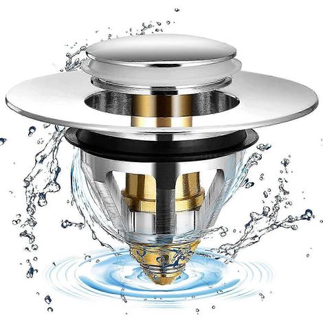 Bonde d'évier universelle en acier inoxydable pour bouchons d'évier de 32 et 38 mm (1 pièce) (1/5)