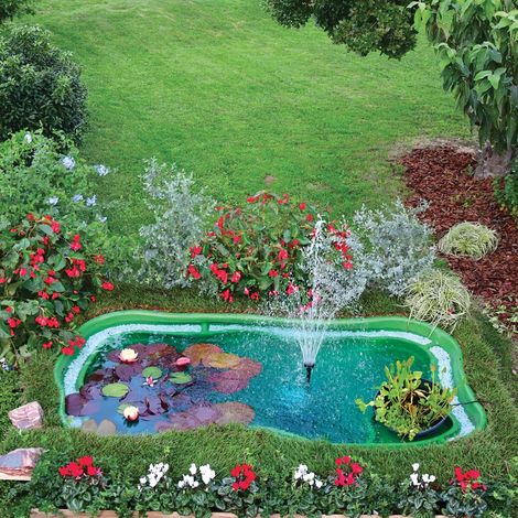 Laghetto Artificiale da Giardino 235x140x60 cm in Polietilene 1000 Litri Verde (1/2)