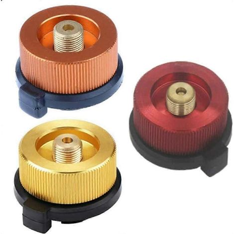Adaptateur de conversion pour bouteille de gaz butane, compatible avec les cartouches de gaz à vis (modèle aléatoire), lot de 3 pièces. (1/5)