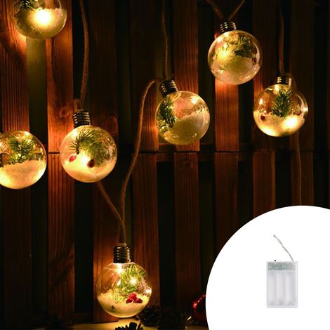 Catena decorata con 8 Sfere luminose a Led Bianco Caldo 2 metri a batteria Wisdom (1/3)