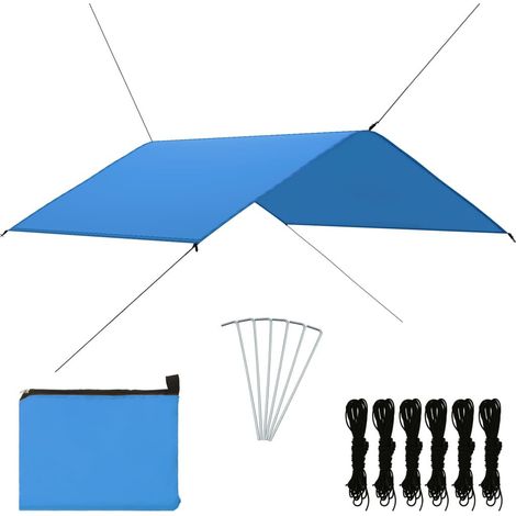 Bâche d'extérieur 4x4 m Bleu (1/5)