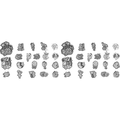 40 autocollants PET à effet laser 3D avec ombres et lumières, pour enveloppes, cartes cadeaux, albums photo, motifs floraux. (1/5)