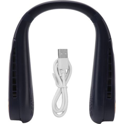 [Tragbarer Nackenventilator] [Ventilator ohne Rotorblätter] USB-aufladbar [5 Geschwindigkeitsstufen] für den Außenbereich Blau