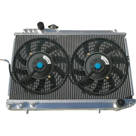 Radiador de aluminio, tamaño del núcleo 14-3/4" × 25", tamaño total 18-3/8" × 26" × 2-3/4", tamaño de entrada/salida 1-3/8" (35 mm), 3 filas, compatibilidad universal (1/5)