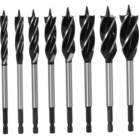 Foret d'alésage Tarière Ensemble de perceuse Kit d'ouverture de trou 8PCS Consommables et accessoires d'outil-Perceuse à bois alésage, (1/5)