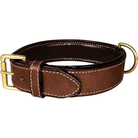 Collare marrone 2,7 x 45 cm: Collare in cuoio marrone con fibbia in metallo modello Haute Finition per cani