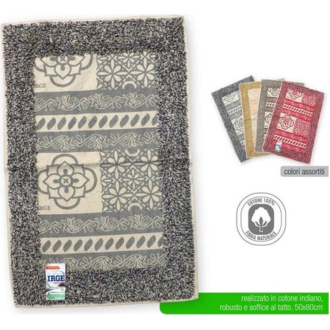 Tappeto da bagno irge tappetino assorbente 50x80 100% cotone 4 colori (1/4)