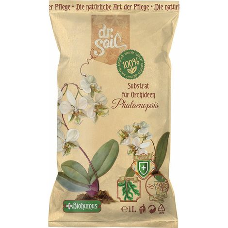 Dr.Soil natürliches Substrat für Phalaenopsis Orchideen in 1L Beutel
