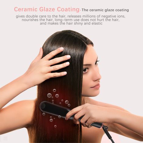 Lisseur électrique brosse chauffante rapide 3-en-1 lissage des cheveux pour homme barbe femme adapté long et court (1/5)