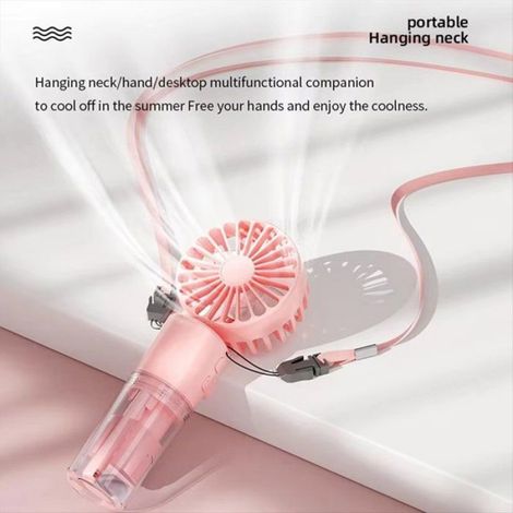 Mini Ventilateur - Humidificateur Intégré - Rechargeable USB - Pour Bureau Dortoir Voyage - 1 Pièce (1/5)