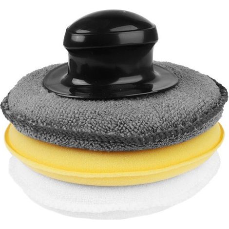 Set mit 3 Polierschwämmen — Schwamm-Applikator für Wachse und Lacke mit Halterung, Carmotion
