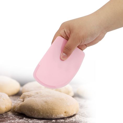 3-teiliges Set Backschaber, Cremespatel, Gebäckwerkzeuge, Teigschaber für weichen Teig, Küche (Rosa) (1/4)