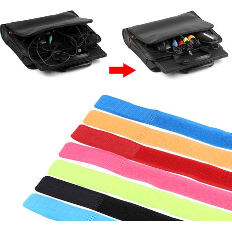 50 pièces lot Attaches Câbles Réutilisables en Fil Organisateur Sangles pour Câbles Noir (1/2)