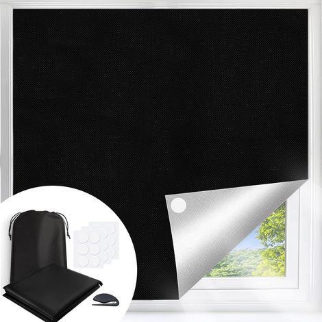 Store 100% occultant, 145 x 250 cm, Portable avec 30 Nano-Bandes adhésives, s'adapte à Toutes Les Tailles, Stores occultants temporaires pour Chambre à Coucher, loft, Voyage, Camping-Car (1/5)