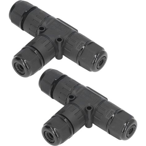 Jonction de Câble, 2 Pièces T Type 3 Voies 3 Fils Connecteur de Boîte de Jonction Connecteur étanche pour Connexion d'alimentation LED Extérieure (1/5)