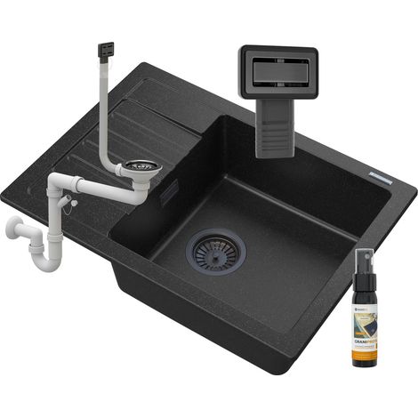 ÉVIER EN GRANIT ARGOS + SIPHON SQUARE BLACK (1/5)