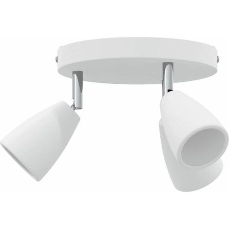 Spot de plafond blanc, 19 x 19 x 14,5 cm, métal. (1/5)