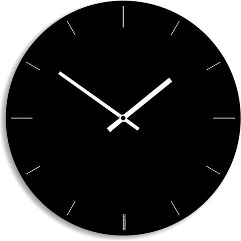 Orologio da parete design minimal nero opaco Total Black Clock