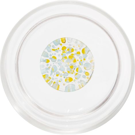 Teca Set 6 Tumbler Terrazzo in Vetro Borosilicato Doppia Parete con Decorazioni Artigianali Giallo-Azzurro - Collezione Tavola Design Moderno