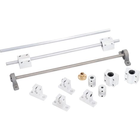 Kit de vis-mère T8 avec accouplement, axes optiques horizontaux, support d'arbre à double rail de 8 mm, roulement pour outil industriel (1/5)