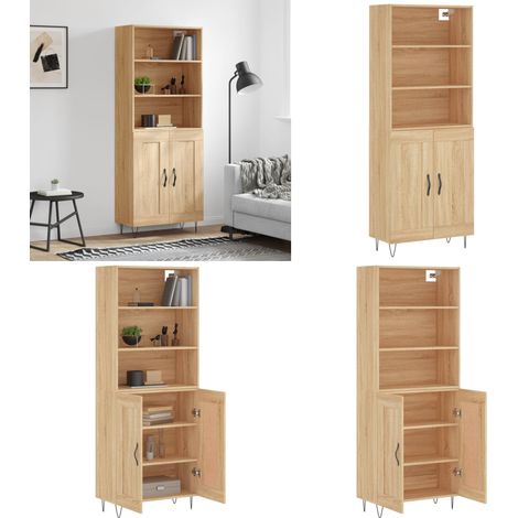 Highboard Sonoma-Eiche 69,5x34x180 cm Holzwerkstoff - Holzwerkstoff - Sonoma-Eiche (1/5)