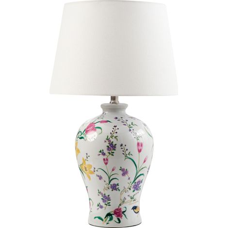 Tischlampe FEBROS Porzellan Weiß