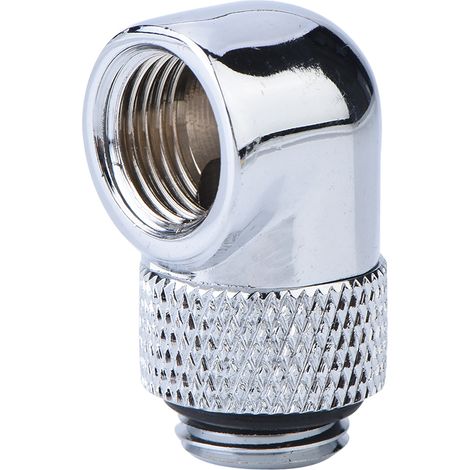 Raccord rotatif à 90 degrés pour refroidissement PC, coude fileté G1/4 en argent pour tubes (1/5)