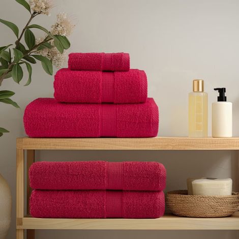 vidaXL Premium Bath Towels "SOLUND" 10 pcs Red 100x150 cm 600 gsm (1/5)