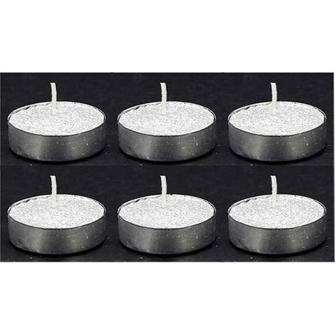 Bougie Chauffe-Plat Paillette non parfumée support - set de 6 pcs - Blanc - SILUMEN (1/4)
