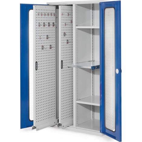 Kappes ®RasterPlan Vertikalschränke 1950x1000x600mm Modell 84 Sichtfenstertüren enzianblau