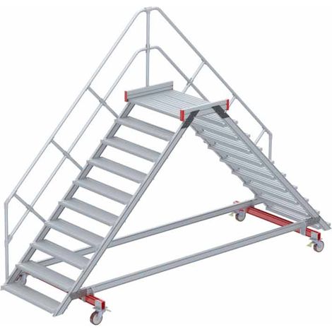 Euroline 512 mobiler Überstieg 45° Stufenausführung Alu gerieft Stufenbreite 1000mm 10 Stufen