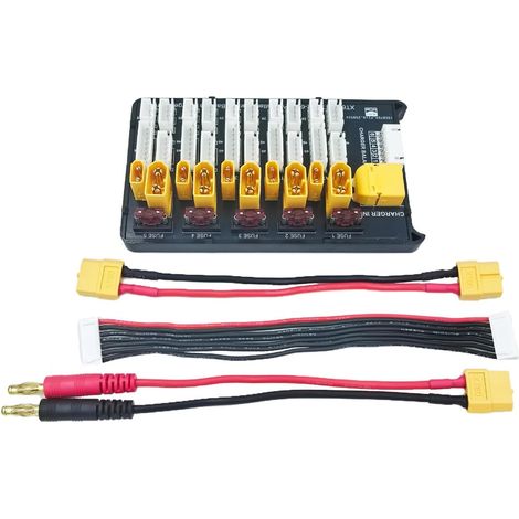 RCs Modèle de charge 2 ports XT60s XT30 5 groupes de batteries 2S 6S Chargeurs parallèles Deux interfaces Carte de charge (1/4)