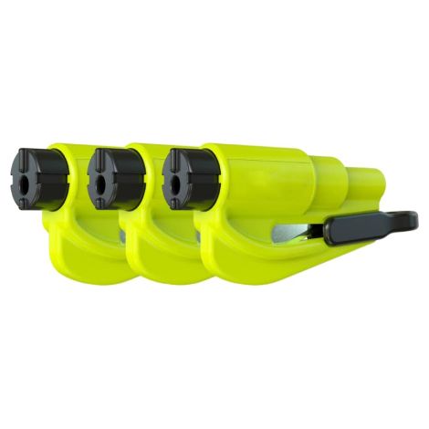 Martello di sicurezza multifunzionale 2 in 1, taglierino per cintura di sicurezza, strumento di evacuazione per portachiavi per auto (verde 3) (1/4)
