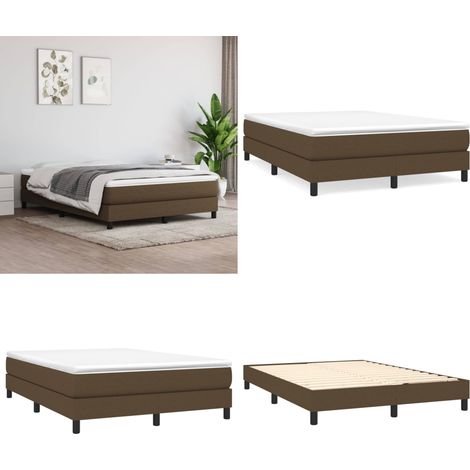 Boxspringbett mit Matratze Dunkelbraun 140x200 cm Stoff - Boxspringbett - Doppelbett - Bettenrahmen - Matratze - Matratzenauflage - Home & Living (1/5)