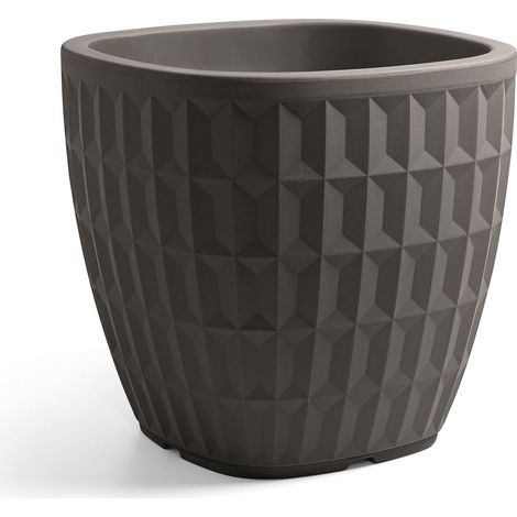 Vaso quadrato in resina "Tyle" 40 cm. Antracite