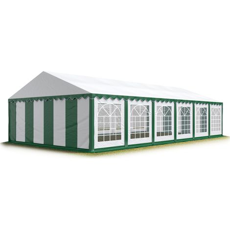 Tendone per feste 6x12 m PVC verde-bianco 100% impermeabile Gazebo da giardino Tendone da esterno Tenda party (1/5)