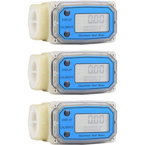 3X Mini débitmètre numérique à turbine, débitmètre à carburant, débitmètre à turbine pour produits chimiques, eau, liquides de mer (1/5)