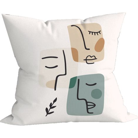 Quadratischer Kissenbezug 45x45 cm mit kunstvollem Muster, moderne Dekoration für Sofa, Bett oder Sessel. (1/5)
