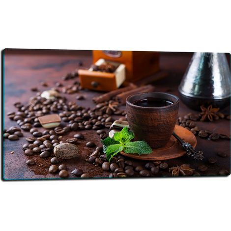 PLAQUE DE PROTECTION EN VERRE POUR CUISINIÈRE 80x52 CAFÉ (1/5)