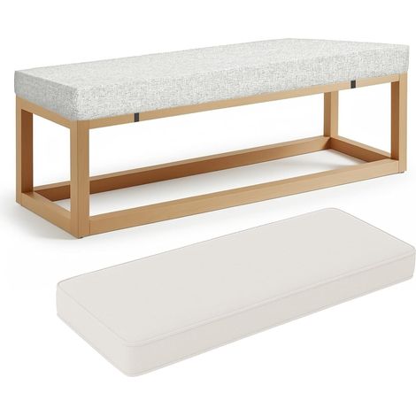 5cm Dicke Sitzkissen Outghdoor Leinenstoff Bankauflage Bankkissen Sitzauflage Stuhlkissen Bank Sitzbank Auflage Polster fur Banke Kissen Kissenauflage for Gardenbank,Grau,60 x 30 x 5 cm (1/5)