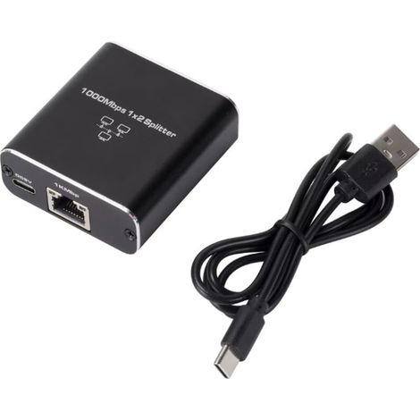 Switch RJ45 a 2 porte, splitter di rete Ethernet da 1 a 2 Gigabit da 1000 Mbps per computer, switch, router, decoder TV